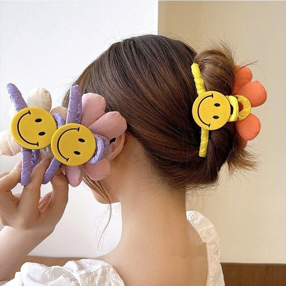 NEW Daisy Wildflower Smiley Large Hair Claw Clip - Picture 10 of 12